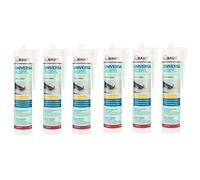duBAUST MAC24 Mastic acrylique universel pour intérieur et extérieur, recouvrable, résistant aux intempéries, cartouche de 310ml, blanc (6)