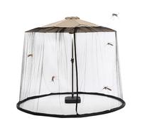 Dubbulon Filet Parapluie - Filet Anti-Insectes réglable en Polyester pour Parapluie - Accessoire de Parasol de Jardin Rond avec Porte à Double Fermeture éclair, pour parasols de Table de marché en