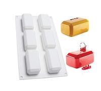 DUBENS Lot de 6 moules creux en mousse de silicone pour briques dorées et pâtisseries