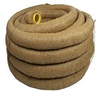 Dubleyou géotextiles et matériaux de construction, tuyau de drainage DN 100, perforé avec un filtre en coco, gaine en noix de coco, drainage 50m