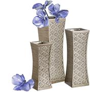 Dublin Lot de 3 vases à Fleurs - Centre de Table pour Table de Salle à Manger, vases décoratifs pour Salon, Chambre, Cuisine et Plus Encore emballés dans Un Coffret Cadeau (Argent brossé)