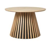 Table basse Ronde Pied Central Relief MDF Placage Chêne clair - DUBLIN - ALTOBUY Marron G