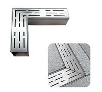 DUBTEDHOU Caniveau de Drainage en Acier Inoxydable, Grille de Canal Drainage en Acier Inoxydable, Plusieurs Tailles, Installation Facile, extérieur(#1connectors,5x5cm/2x2'')