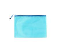 DUBTEDHOU Portefeuille à Cadenas, Tailles Multiples Multicolores de Poche Document en Plastique Sac fichier Tirette Maille(Blue,A4 (34CMX24CM))