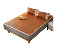 DUBTEDHOU Tapis de Sol d'été, Tapis de Couchage rafraîchissant d'été avec Soie glacée en rotin Bambou, Double Face, Plusieurs Tailles(1.8 * 2.2m/5.9 * 7.2ft)