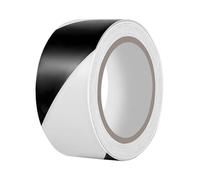 Duccinp Ruban adhésif de sécurité - 50 mm x 33 m - Étanche - Autocollant - En PVC - Pour marquage d'avertissement et marquage de sol (blanc/noir)