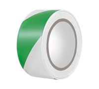 Duccinp Ruban adhésif de sécurité - 50 mm x 33 m - Étanche - Autocollant - En PVC - Pour marquage d'avertissement et marquage de sol (vert/blanc)