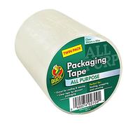 Duck Lot de 2 rouleaux de ruban adhésif transparent tout usage 50 mm x 25 m