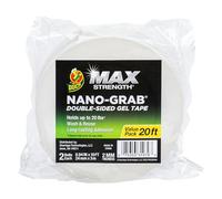 Duck Max Strength Lot de 2 rouleaux de ruban adhésif double face avec technologie Nano-Grip, résistant, multi-usages et amovible, 2 x 3 m, transparent, 2 rouleaux