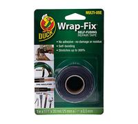 Duck Ruban adhésif de réparation auto-fusible | Auto-amalgamant | Auto-adhésif pour plomberie | Ruban de réparation de tuyaux qui fuient | Ruban en caoutchouc | Noir étanche 25 mm x 3 m