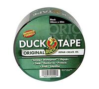 Duck Ruban adhésif de réparation pour tissu de canard, noir, 50 mm x 50 m, formule améliorée, haute résistance, imperméable