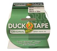 Duck Tape Original Ruban adhésif Blanc 50 mm x 25 m Le ruban adhésif de réparation original haute résistance et imperméable pour conduit et canalisation.