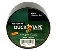 Duck Tape Original Ruban adhésif imperméable à haute résistance pour réparation de tissu, formule améliorée, noir, 50 mm x 5 m