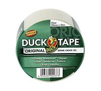 Duck Tape Original Ruban adhésif imperméable formule améliorée et haute résistance pour réparation de conduit ou canalisation Transparent 50 mm x 25 m