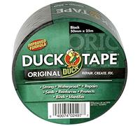 Duck Tape Original Ruban adhésif imperméable formule améliorée et haute résistance pour réparation de conduit ou canalisation Noir 50 mm x 25 m