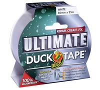 Duck Tape Ultimate Ruban adhésif en tissu, Blanc, 50 mm x 25 m Le ruban adhésif de réparation ultime haute résistance et imperméable pour canalisations et conduits.