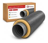 duct Gaine VMC Isolée 127mm 6m - Laine de Verre 25mm - PVC S Phtalate - Conduit Flexible Simple et 127 mm - 6 m - isolée