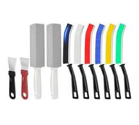 DuDuZui 10 Pièce Brosses de Nettoyage, 6 Pièce Couleur Crevasse Cleaning Brush, 2 Pièce Grattoirs, 2 Nettoyeur de Toilette, pour Rainures Fenêtres Cuisine Familiale Salle de Bain