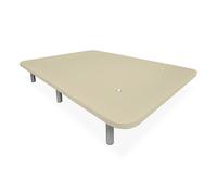 DUÉRMETE ONLINE - Base tapissée 3D Extra résistante avec Grande stabilité et 5 Barres transversales + 6 Pieds métalliques filetés de 25 cm, 150 x 200, Beige