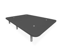 DUÉRMETE ONLINE - Base tapissée 3D Extra résistante avec Grande stabilité et 5 Barres transversales + 6 Pieds métalliques filetés de 25 cm, 90 x 200, Gris foncé