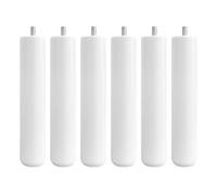 Duérmete Online - Lot de 6 Pieds en Bois pour Base tapissée, cylindriques filetés, Hauteur 25 cm, Couleur Blanche