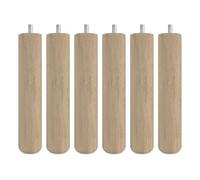 Duérmete Online Lot de 6 Pieds en Bois pour Base tapissée, cylindriques filetés, Hauteur 25 cm, Couleur Naturelle