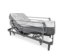 DUÉRMETE ONLINE Pack lit électrique articulé renforcé Ergomax avec Matelas viscoélastique Dorsaltec avec Garde-Corps en INOX, Gris Anthracite, 105 x 190 cm