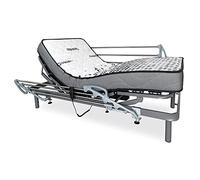 DUÉRMETE ONLINE Pack lit électrique articulé renforcé Ergomax + Matelas viscoélastique Dorsal Plus + Garde-Corps en INOX, Gris Anthracite, 80 x 180 cm