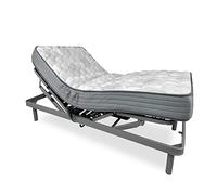 DUÉRMETE ONLINE Pack lit électrique articulé renforcé Ergomedic Pro avec Matelas à mémoire de Forme Dorsaltec, Gris Anthracite, 105 x 190 cm