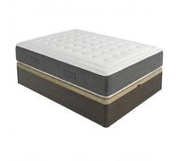 DUÉRMETE ONLINE - Pack Matelas viscoélastique Bio Nature épaisseur 24 cm + canapé en Bois Rabattable Grande capacité | Couleur Wengue 150 x 190