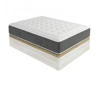 DUÉRMETE ONLINE - Pack Matelas viscoélastique Bio Nature épaisseur 24 cm + canapé en Bois Rabattable Grande capacité | Couleur Polaire 90 x 190