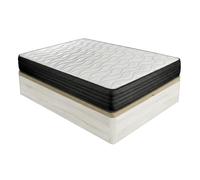 DUÉRMETE ONLINE Pack Matelas viscoélastique Pocket Visco réversible + sommier en Bois Rabattable Grande capacité Couleur Polaire 90 x 190 cm
