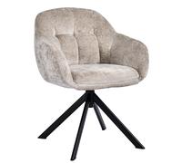 DUHOME Fauteuil Lounge avec Accoudoirs Fauteuil de Coiffeuse en Tissu Chenille Chaise de Salle à Manger Siège Pivotant à 360°, Kaki