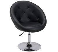 DUHOME Fauteuil Salon en Similicuir Chaise Coiffeur Pivotant Fauteuil Cocktail avec Accoudoirs Siège Hauteur Réglable pour Chambre Salle à Manger, Noir