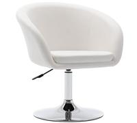 DUHOME Fauteuil Salon Pivotant Chaiese de Coiffeur Réglable en Hauteur Fauteuil Chambre Rembourrée Siège Cocktail avec Accoudoir, Blanc