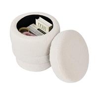 DUHOME Ottoman Rembourré Rond Pouf avec Espace de Rangement Tabouret avec Couvercle pour Chambre à Coucher Salon Couloir