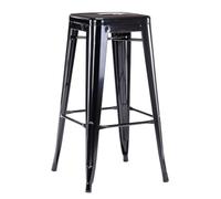DUHOME Tabouret de Salle à Manger Empilables Chaise Industriel en Métal Tabouret Bistrot pour Salon Restaurant Cuisine Café (Noir, 76cm)