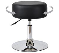 DUHOME Tabouret Pivotant à 360° Réglable en Hauteur Tabouret de Maquillage Rond Siège Coiffeuse avec Rembourrage pour Chambre Bar Salon, Noir