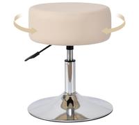 DUHOME Tabouret Pivotant à 360° Réglable en Hauteur Tabouret de Maquillage Rond Siège Coiffeuse avec Rembourrage pour Chambre Bar Salon, Crème