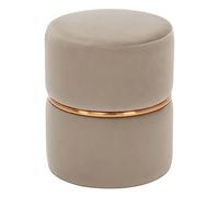 DUHOME Tabouret Pouf Coiffeuse en Velours, Tabouret Ottoman Rond, Sièges de Coiffeuse pour Adulte, Rembourré Pouf Repose-Pieds, Chaise Coiffeuse Chambre à Coucher, Salon, Vestiaire (Beige)