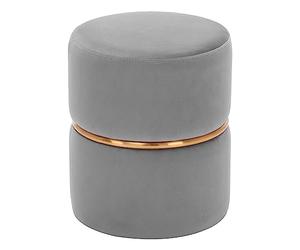 DUHOME Tabouret Pouf Coiffeuse en Velours, Tabouret Ottoman Rond, Sièges de Coiffeuse pour Adulte, Rembourré Pouf Repose-Pieds, Chaise Coiffeuse Chambre à Coucher, Salon, Vestiaire (Gris)