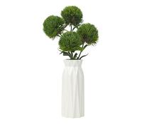 DuHouse Lot de 4 tiges de Verdure Artificielle Dianthus réalistes pour la Maison, la Cuisine, Le Mariage, la Cour (Vert foncé)