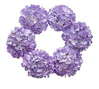 DuHouse Lot de 6 Grandes têtes de Fleurs d'hortensia artificielles en Soie avec Tige au Toucher réaliste pour Mariage, Maison, fête, Jardin, Centre de Table (Violet)