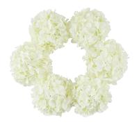 DuHouse Lot de 6 Grandes têtes de Fleurs d'hortensia artificielles en Soie avec Tige au Toucher réaliste pour Mariage, Maison, fête, Jardin, Centre de Table (crème)