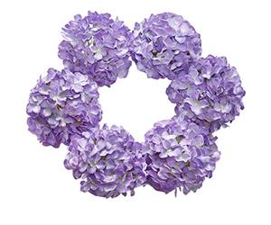 DuHouse Lot de 6 Grandes têtes de Fleurs d'hortensia artificielles en Soie avec Tige au Toucher réaliste pour Mariage, Maison, fête, Jardin, Centre de Table (Violet)