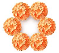 DuHouse Lot de 6 Grandes têtes de Fleurs d'hortensia artificielles en Soie avec Tige pour Mariage, Maison, Jardin, Centre de Table (Orange)