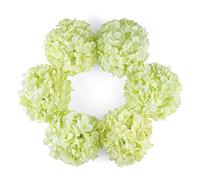 DuHouse Lot de 6 Grandes têtes de Fleurs d'hortensia artificielles en Soie avec Tige pour Mariage, Maison, Jardin, Centre de Table (Vert)