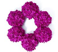 DuHouse Lot de 6 Grandes têtes de Fleurs d'hortensia artificielles en Soie avec tiges au Toucher réaliste pour Mariage, Maison, fête, Jardin, Centre de Table (Fuchsia foncé)