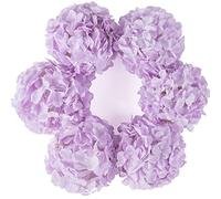 DuHouse Lot de 6 têtes de Fleurs d'hortensia en Soie avec tiges pour Bricolage, Mariage, Centre de Table, décoration d'intérieur (Lilas) 22,1 cm