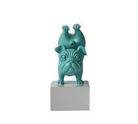 Duiaynke Statue de bouledogue français de style nordique - Figurines d'animaux de yoga - Sculpture de chien pour salon, maison, bar, décoration, cadeaux (vert)